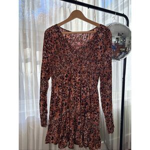 Beach Lunch Lounge Brown Cheetah Print Dress